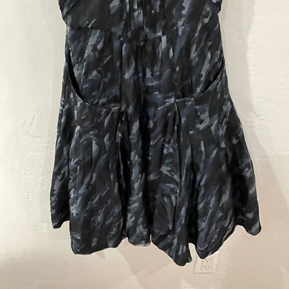 BCBGMaxAzria Silk Camo Mini Dress Size XXS Blue Tulle Pockets Winter Formal - Picture 4 of 16